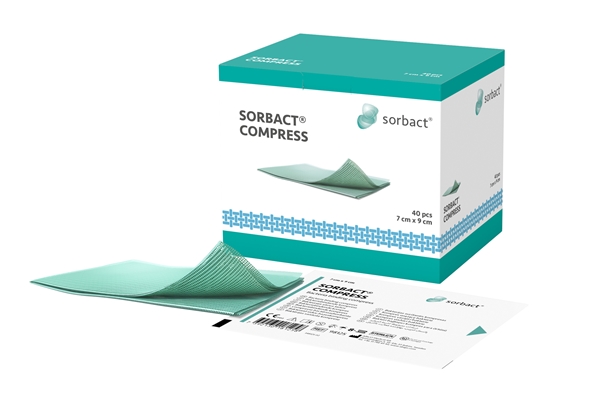 Sorbact kompres/net , 4x6cm udfoldet 11x15cm 