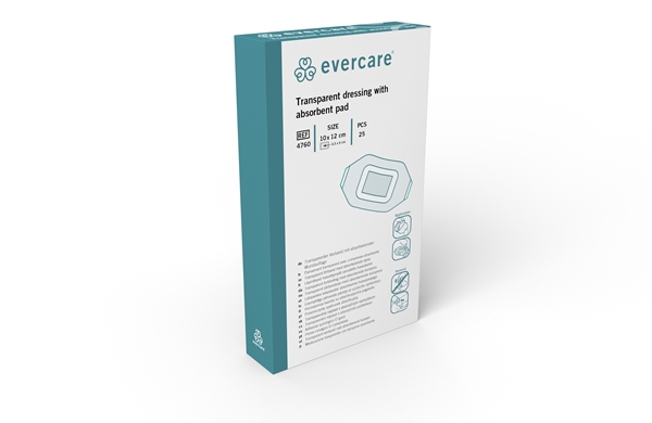 evercare filmforbinding+ pad, 10x12cm, steril oval/ramme - evercare® - 3