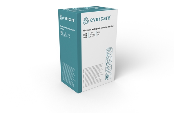 evercare plaster med sårpude, 10x15cm, brusetæt, steril - evercare® - 2