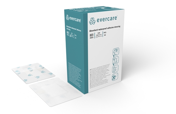 evercare plaster med sårpude, 10x15cm, brusetæt, steril - evercare® - 1