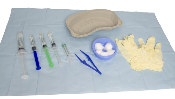 Kateterisationssæt komplet 1, m/4 latexhandsker og glycerin