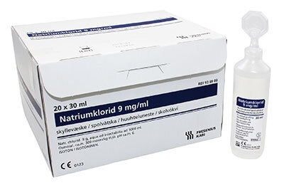 Nacl 0,9% knækhals steril, 30ml ampul