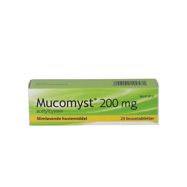 Mucomyst slimløsende, brusetablet 200mg HF