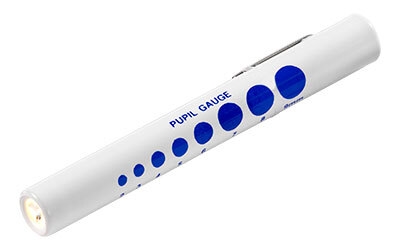 Pencillygte med pupilskala, éngangsbatteri/pære