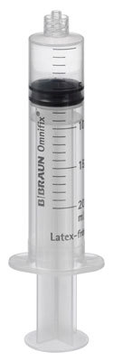 Omnifix sprøjte latexfri 3-k, 20ml Luer Lock centrisk steril