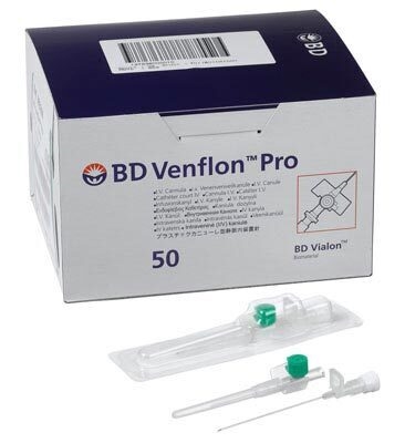 BD Venflon Pro iv-kanyle, 18G 1,3x45mm grøn