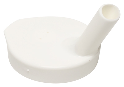 Tudlåg med drikkeventil  , hvid til rille-krus