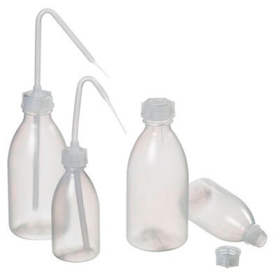 Plastflaske med hævertspids, 100ml transparent