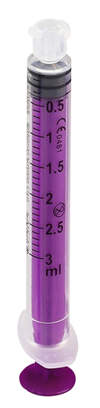 danumed Enteral sprøjte, 3ml engangs, lilla, ENFit LDT - danumed®  - 1