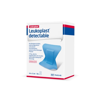Coverplast plaster Detectable, 4,4x5,0cm blå vandafvisende - 1