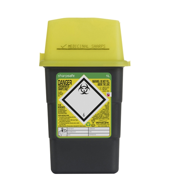 Sharpsafe kanyleboks, 1,0 ltr