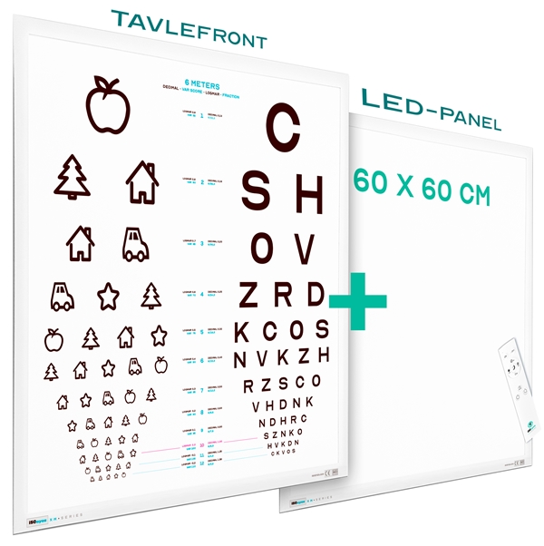 Led synstavle m. dobbelt tavle, 60 x 60 cm, 6 meter tavle