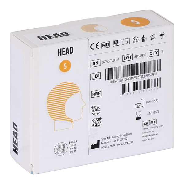 Carefix netfiksering til hoved, small hvid m/gul søm - Carefix - 1