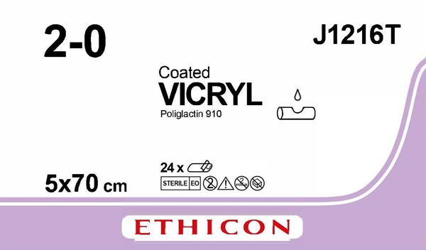 Vicryl sutur 2-0, 5x70cm violet resorberbar