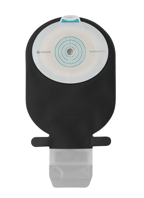 SenSura Mio 1-dels tømbar maxi, 30-45mm flad sort m/vindue