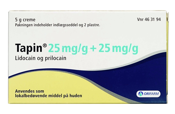 Tapin creme 5%, 5g tube, 2 plastre