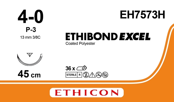 Ethibond sutur 4-0 P-3 nål, 45cm grøn ikke-resorberbar