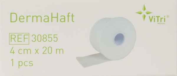 DermaHaft fikseringsbind, 4cmx20m latexfri, hvid - DermaHaft - 2