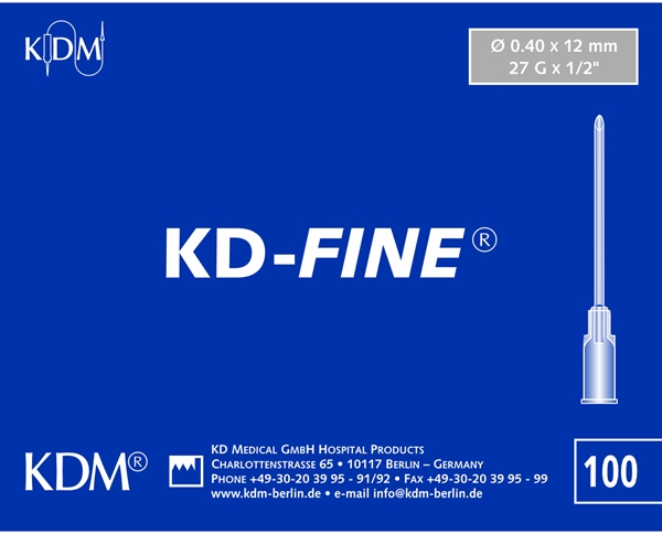 KD-fine injektionskanyle, 27G x ½" 0,40x13mm grå - KD-Fine - 2