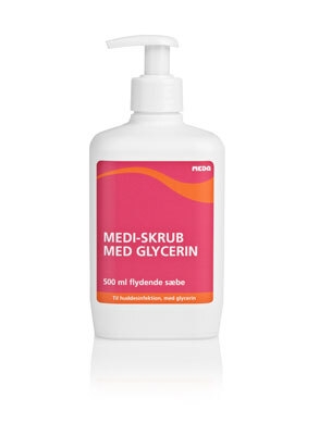 Medi-skrub klorhexidinsæbe, 500ml m/pumpe 4 % flydende
