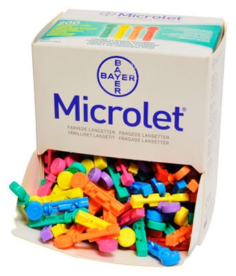 Microlet lancetter, 28G multifarvet steril