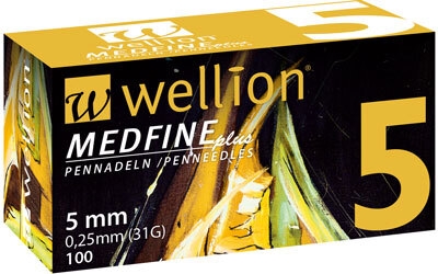 Wellion MEDFINE penkanyle, 0,25x5mm 31G steril
