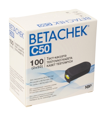 Betachek C50, Teststrimler kassetter steril
