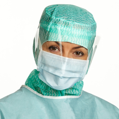 OP-maske m. visir 4 lags, Type IIR bindebånd