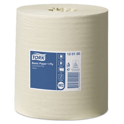 Tork Basic håndklæderulle M2, gul 1-lags centerfeed
