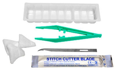 evercare MediKit suturfjerning, pincet 3 3kant nonw kniv bakke - evercare®