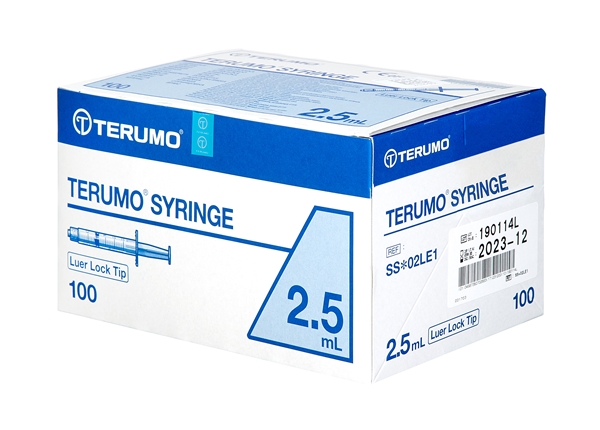 Terumo sprøjte, 2,5ml Luer Lock centrisk steri - Terumo - 2