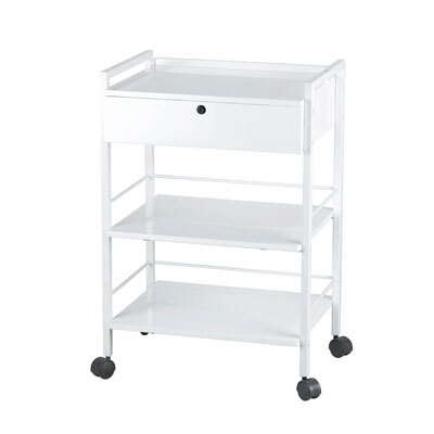 Klinikbord 1 skuffe, 3 hylder, 55,5x42x82 cm, hvid