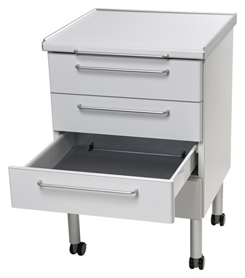 Klinikbord m. varmeskuffe, 3 skuffer, B:52,3 D:50,3 H: 79 - 2