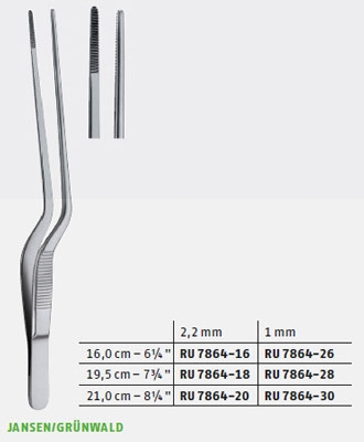 Bajonet pincet Jansen/Grünwald, 21cm anatomisk