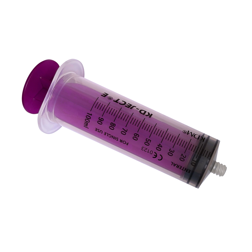 KD-JECT E Enteral sprøjte, 100ml engangs lilla ENFit - KD-Ject E - 1