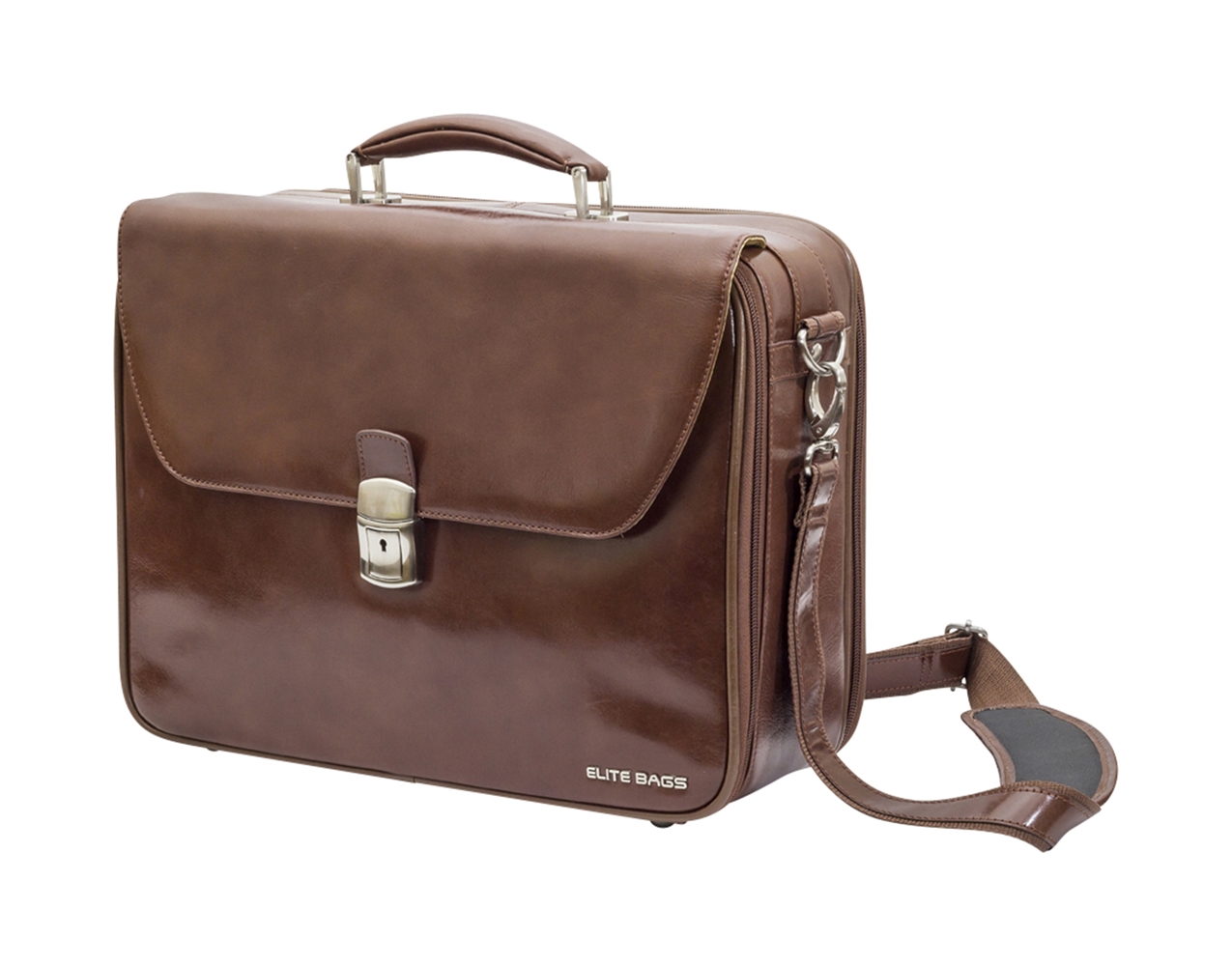 Lægetaske brun læder, 41 x 31 x 14cm 17,8L - 1