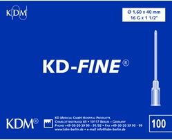 KD-fine injektionskanyle, 16G x 1 ½" 1,60x40mm transp. - KD-Fine - 2