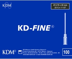 KD-fine injektionskanyle, 22G x 1 ½" 0,70x40mm lyssort - KD-Fine - 2