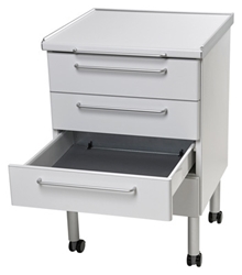 Klinikbord m. varmeskuffe, 3 skuffer, B:52,3 D:50,3 H: 79 - 2