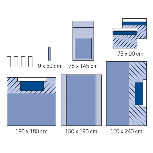 evercare® Universal set with Mayo stand cover, 3-layer, abs. patch 25 x 60 cm, W Mayo cover,absorbent,sterile - evercare®