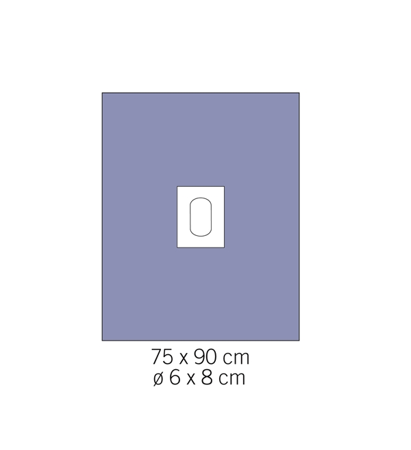 evercare® Adhesive aperture drape 75 x 90 cm, aperture 6 x 8 cm, 75x90cm Ø6x8cm adh,sterile - evercare®