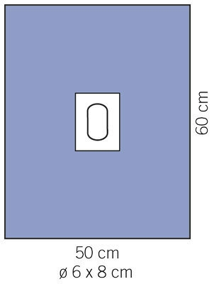 evercare® Adhesive aperture drape 50 x 60 cm, aperture 6 x 8 cm, 50x60cm Ø6x8cm adh,sterile - evercare®