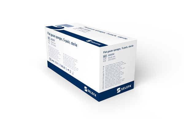 SELEFA® Flat gauze sponges, sterile, 30x30mm Sterile - SELEFA® - 2