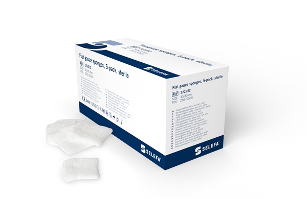 SELEFA® Flat gauze sponges, sterile, 30x30mm Sterile - SELEFA® - 1