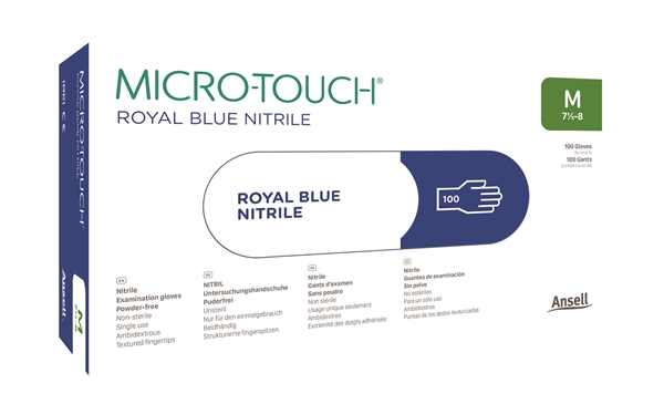 Exam Glove Nitrile Micro-Touch, XL Royal Blue AQL 1.5 100pc - Micro-Touch