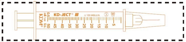 Syringe insulin KD-JECT, 0,5ml 30G (0,30)x8mm - KD-Ject - 1