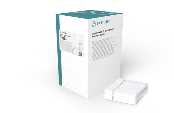 evercare® Surgical swabs, X-ray detectable, nonwoven, sterile, 30x40cm brown x-ray detectable - evercare® - 1