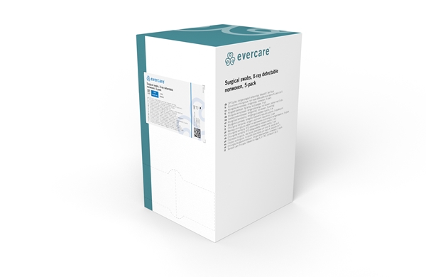 evercare® Surgical swabs, X-ray detectable, nonwoven, sterile, 40x40cm blue x-ray detectable - evercare® - 2