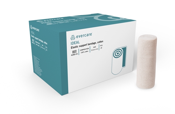evercare® Elastic support bandage Ideal, sterile, 15cmx4m cotton sterile - evercare® - 1