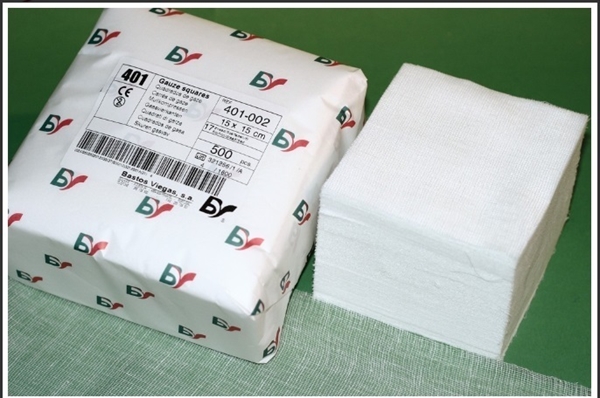 Gauze swabs ovikt BV, 20x20cm cut unf. Non sterile